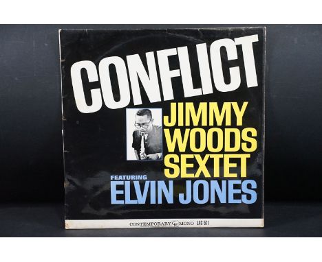 Vinyl - Jazz / Post Bop - Jimmy Woods Sextet Featuring Elvin Jones – Conflict, LP on Contemporary Records – LAC 571, original