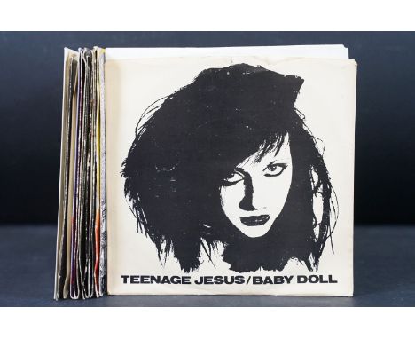 Vinyl - 14 Punk / Post Punk 7” singles by US artists to include: Teenage Jesus And The Jerks (US), Dead Kennedys (with insert