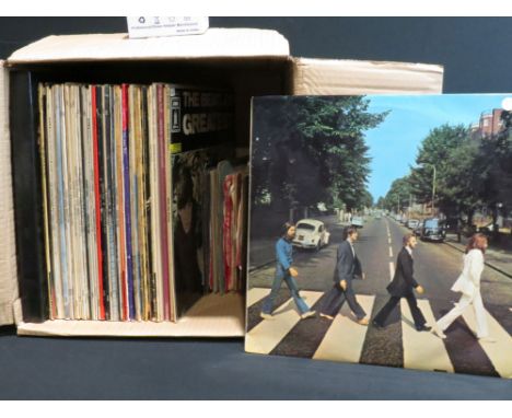 Vinyl - 50 Rock &amp; Pop LPs, 1 box set and 23 7" singles to include The Beatles x 3 (inc Abbey Road misalinged apple), Bob 