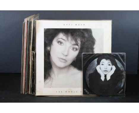 Vinyl / Memorabilia - 7 Kate Bush LPs, 3 12", 10 7" spanning her career including pic discs along with a 1979 tour programme.