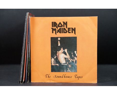 Vinyl - 7 Iron Maiden 7” singles to include: The Soundhouse Tapes (Rock Hard Records – ROK.1, Japanese 1983 private pressing 