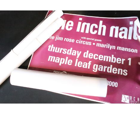 Memorabilia / Posters – 8 posters to include Nine Inch Nails / Marilyn Manson, original 1994 Canadian promo concert poster, f