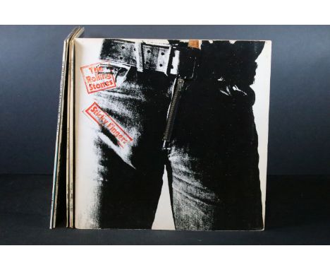 Vinyl - 6 The Rolling Stones LPs to include Sticky Fingers (working zipper), self titled (unboxed Decca), No.2 (unboxed mono,