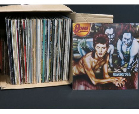 Vinyl - Over 65 LPs, 4 12" and over 30 7" singles to include David Bowie x 3, Bruce Springsteen, Bob Dylan, The Beach Boys, Q