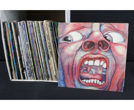 Vinyl - 59 Rock &amp; Pop LPs and 3 12" singles to include King Crimson, The Incredible String Band, Fotheringay (pink 'i' la