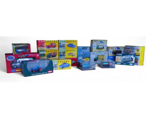 A collection of Vanguards and Corgi die-cast models, including seven Vanguards model cars,  Corgi Golden Oldies, Britains, a 