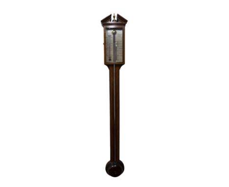 A modern mahogany stick barometer by Comitti and Son, 14 by 6 by 98cm high. 