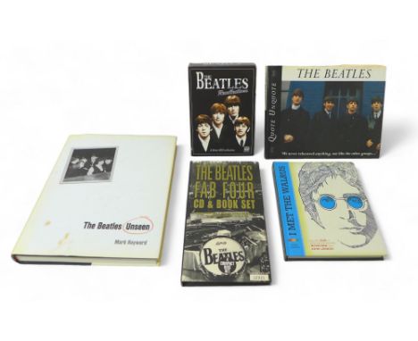 A collection of three books relating the The Beatles, comprising The Beatles Unseen by Mark Hayward, I Met The Walrus by Jerr