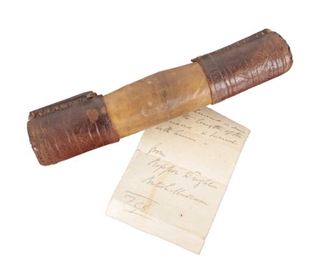 A COPTIC MANUSCRIPT PRAYER SCROLL in red and black script on sheep skin written in Ge"ez, the ancient liturgical language of 
