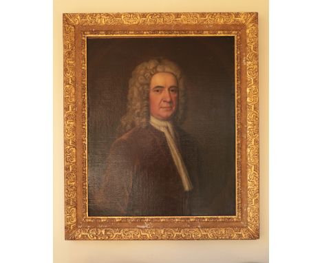 CIRCLE OF JONATHAN RICHARDSON (1665-1745) A portrait of a gentleman believed to be Thomas Medlycott, half-length, wearing a p