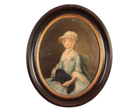 GEORGE ROTH A portrait of Mrs Coles of Salisbury the eldest granddaughter of Peter Walter of Stalbridge, wearing a blue lace-