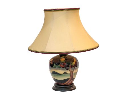 A modern Moorcroft pottery table lamp, 21cm excluding fittings