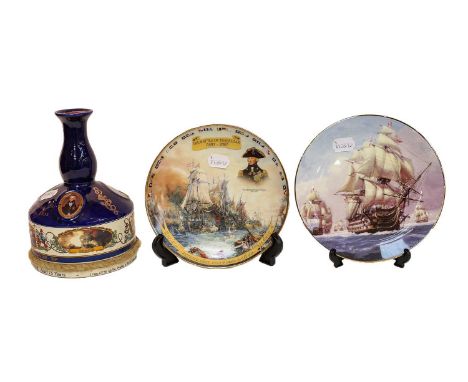 Pusser's Navy rum bicentenary bottle for the battle of Trafalgar, together with a group of related first-day covers, certific