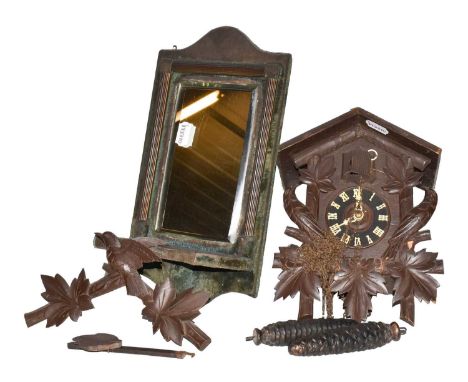 An 18th century iron bound grain measure, a later example, an 18th century offertory paddle, an Edwardian oval tray, Black Fo
