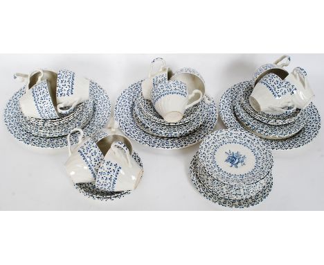 A vintage 1950's Woolworth issue retro vintage chintz pattern tea service by Royal Victoria in the Rose Bouquet pattern