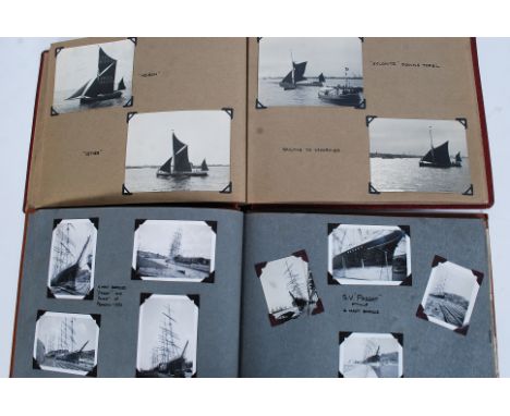 A collection of black and white photographs of ships taken in the 1940's & 1950's in two albums by noted artist Peter J Stuck