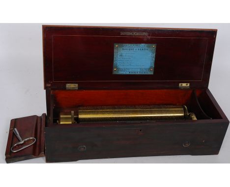 A fabulous antique Nicole Freres musical box , mid 19th century, barrel 272mm playing 6 named airs, signed single piece comb,