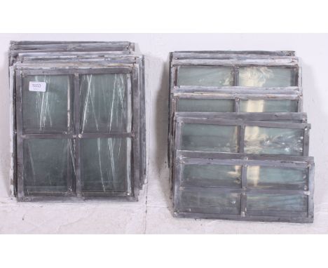 A good collection of vintage leaded glass panels dating from the 20th century ( see illustration ), 27 panes in total