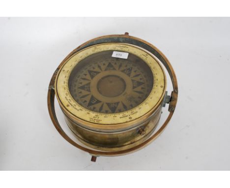 A mid-20th century rare unusual large ship sized ships Binnacle / magnetic compass on gimbals ' Sestrel ' by Henry Browne & S