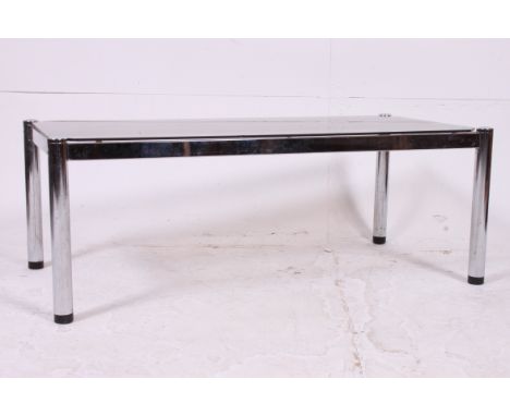 A vintage 1970's retro 20th century chrome and mirror glass retro rectangular coffee / occasional table. Measures: 37cm x 98c