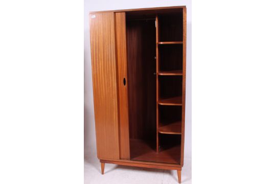 An Excellent 1970 S Solid Teak Wood Single Tambour Fronted