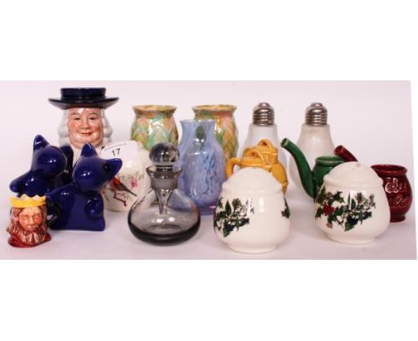 A small collection of table cruets in novelty shape to include light bulb, animal, Caithness glass and other items please see