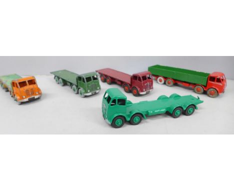 Five Dinky Supertoys Foden model lorries including two repainted 