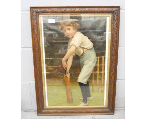 A Pears print, The Cricketer framed  **PLEASE NOTE THIS LOT IS NOT AVAILABLE FOR PACKING AND POSTAGE**