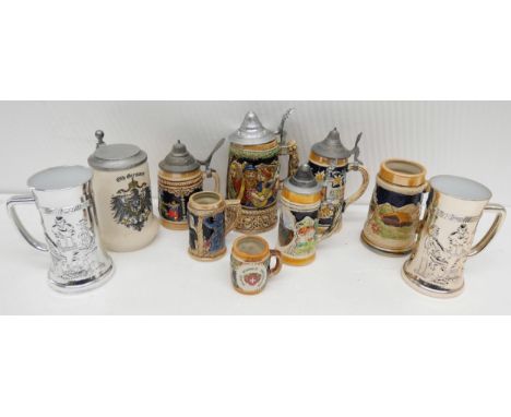 A collection of ceramic steins  **PLEASE NOTE THIS LOT IS NOT AVAILABLE FOR PACKING AND POSTAGE** 