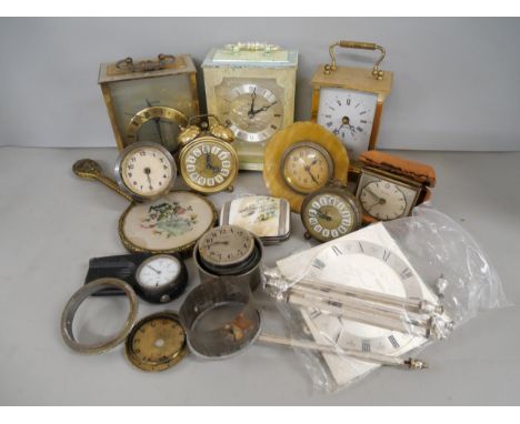 A mixed collection of clocks including carriage clocks, travel clock and alarm clocks. Examples include Acctim Quartz, London