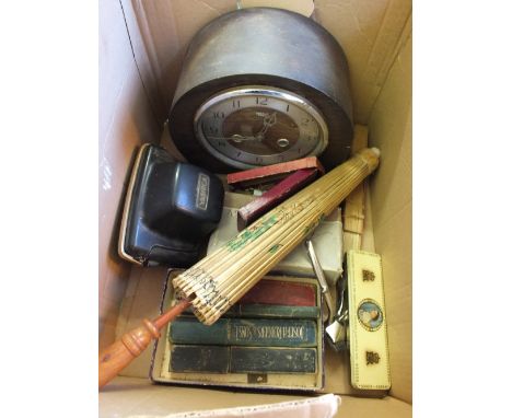 A Smiths striking mantel clock and other items
