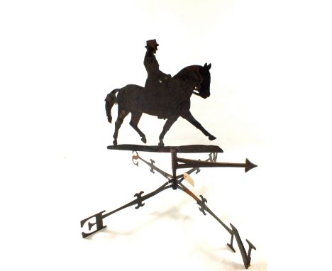 An Iron horse decorated weather vane