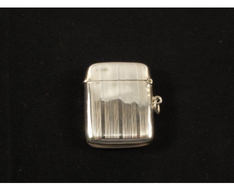 An engine turned Silver match case, Birmingham 1914 W. & Co. Ltd
