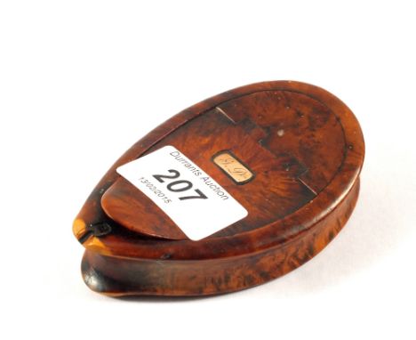 A 19th Century Burr Walnut snuff box 4" x 2 1/2"