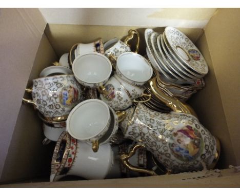 An Edwardian floral tea set and a Bavarian coffee set