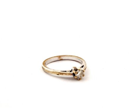 A 9ct White Gold Diamond solitaire ring, size J