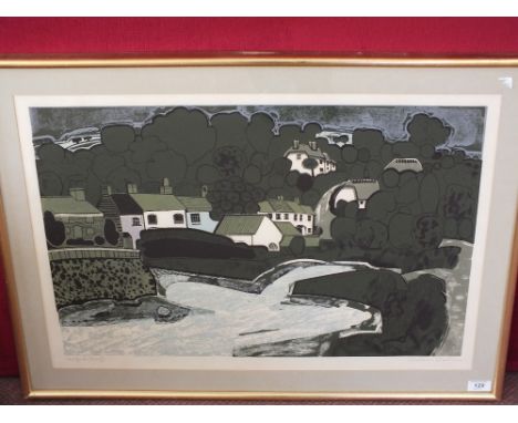 Graham Clarke signed lithograph "Helford", 20" x 27"