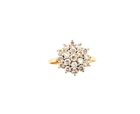 A 9ct Gold and paste cluster ring, size N