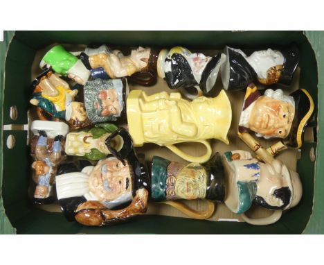 A Mixed Collection of Character and Toby Jugs including examples from Kelbsoro, Artone, Midwinter, includes one unmarked musi