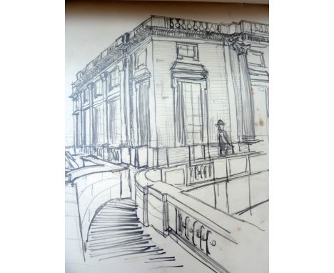 A sketchbook of drawing and architectural plans of the Palace of Versailles, dated on first page inside 'April 23rd to May 2n