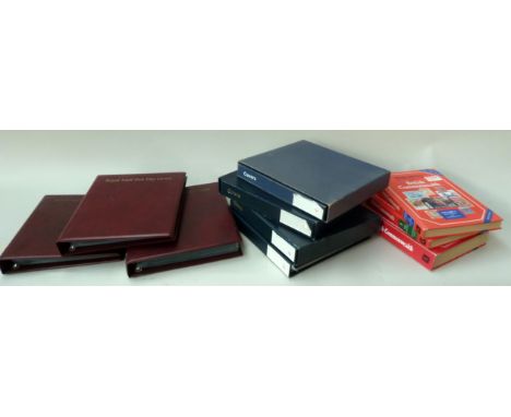 Seven bound albums of first day covers together with three Stanley Gibbons hard back catalogues (10)