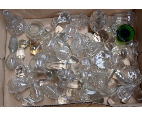 Forty seven cut glass decanter stoppers (47)