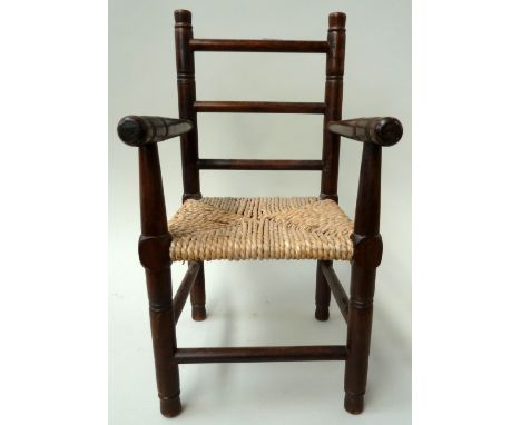 An apprentice style ladder back chair, 36cmH