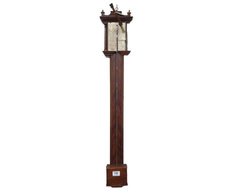 A Georgian stick barometer in mahogany case and having silvered dial engrave "Ino Rossi Fecit"  98cms
