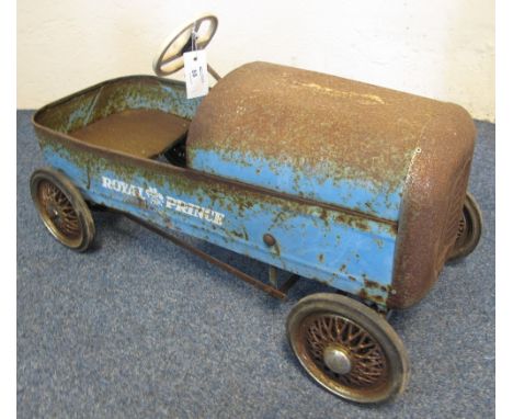 Vintage 'Royal Prince' tinplate child's pedal car. (Possibly Triang)
