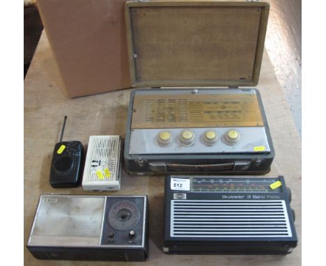 Cambridge Pye England radio, two band vintage radio, Sky Leader Eveready three band radio etc.