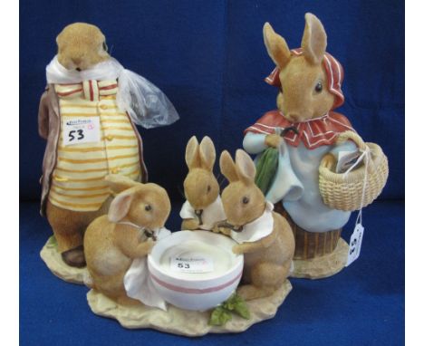 Group of three Border Fine Arts Studio Ceramic 'The World of Beatrix Potter' figures to include: 'Old Benjamin Bunny'; 'Mrs R