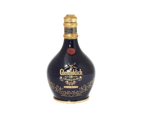 Glenfiddich 18 Year Old Single Malt Scotch Whisky, blue decanter bottling, Ancient Reserve, 43% vol, 700ml (one bottle)