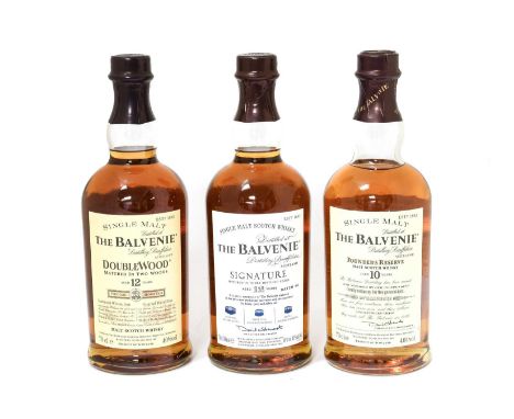 The Balvenie 10 Year Old Founder's Reserve Single Malt Scotch Whisky, 40% vol 70cl (one bottle), The Balvenie 12 Year Old Sig
