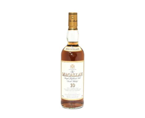 Macallan 10 Year Old Single Highland Single Malt Scotch Whisky, 40% vol 700ml, in original cardboard sleeve (one bottle)